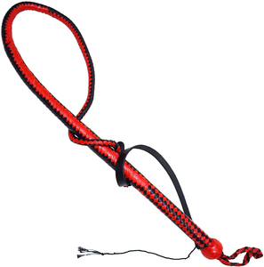 บริการผลิตตามสั่ง (OEM) แส้หนังวัวแบบเป็นมิตรต่อสิ่งแวดล้อม อุปกรณ์ฝึกม้า ยาว 6 ฟุต แส้ขี่ม้า 8 เส้นถัก คุณภาพสูง - Product Image 2