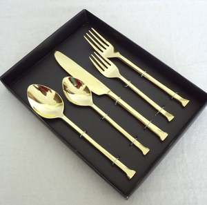 Juego de cubiertos ecológicos chapados en oro con mango retorcido, cuchara, tenedor, cuchillo, juego de cubiertos para mesa, vajilla para eventos de boda - Product Image 6