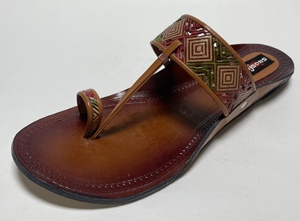 Kolhapuri Stylish Ladies <b>Slides</b> Genuine Leather Upper Lightweight & Breathable Comfortable Footwear All Seasons - Product Image 2