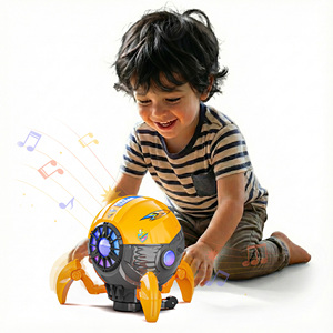 Jouet pieuvre musicale à piles fabriqué en Inde avec moteur à friction et lumière, jouet créature marine pour enfants, idéal comme cadeau - Product Image 3
