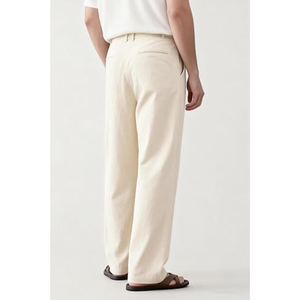 กางเกงผ้าลินินผู้ชายทรงหลวมสบายๆ สำหรับฤดูร้อน กางเกงชายหาดเอวยางยืด น้ำหนักเบา ระบายอากาศได้ดี สวมใส่สบาย - Product Image 4