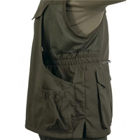 Gilet de chasse vert et marron avec fermeture éclair, plusieurs poches, en nylon et polyester écologiques, équipement de plein air
