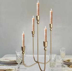 Candélabre décoratif en métal de luxe à 5 bras, porte-bougie de table pour mariage et décoration intérieure à prix avantageux - Product Image 3