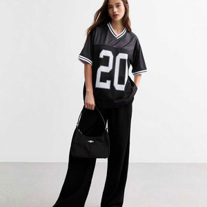 New Arrival Women's Oversized Jersey <b>T</b> <b>Shirt</b> Casual Streetwear Fashion Tee Custom Logo Print Private Label Factory Football Top - Product Image 2