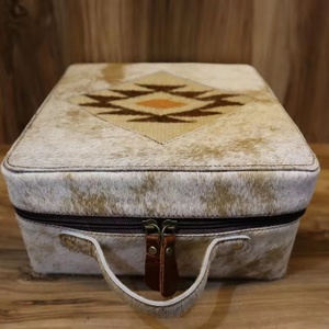 Cuero de piel de vaca genuina de alta calidad de uso diario cajas de joyería de cuero de propósito de regalo caja de joyería de cuero para mujer - Product Image 1