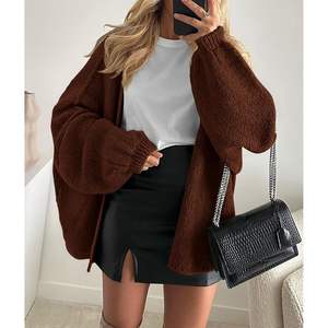 Suéter de Punto Ligero con Frente Abierto PRETTYGARDEN Otoño 2025 para Mujer, Cárdigan Holgado con Mangas Largas Tipo Linterna y Estampado para Otoño - Product Image 1