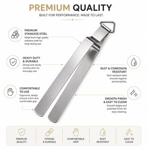 Premium Stainless Steel Kitchen Chimta Heavy Duty Roti <b>Tong</b> for Chapati Cooking Serving Papad <b>Toast</b> Grilling and Food Handling - Product Image 6