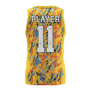 Camiseta de Baloncesto Unisex con Estampado Luminoso, Logotipo y Número del Equipo Personalizados, Transpirable, Sin Mangas, de Secado Rápido, Antibacteriana, 100% - Product Image 5