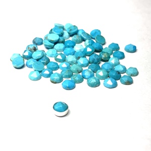 Turquoise naturelle, pierre ronde facettée de 5 mm, taille brillant, certifiée IGI, qualité supérieure pour la fabrication de bijoux - Product Image 2