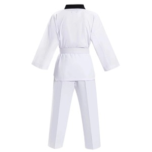 Uniforme Ligero de Taekwondo con Cuello en Contraste, Ropa de Entrenamiento Unisex, Chaqueta Blanca, Conjunto Nuevo - Product Image 6