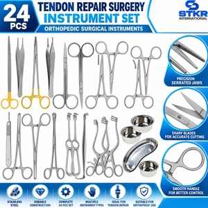Ensemble d'instruments chirurgicaux pour la réparation des tendons, 24 pièces, instruments chirurgicaux orthopédiques, outils en acier inoxydable chirurgical - Product Image 1