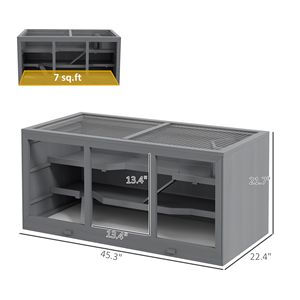 Gabbia per Criceti a 3 Piani Grigia, Stile Moderno, in Metallo, con Tetto a Cerniera, Vassoio Impermeabile, Design Salvaspazio per Piccoli Animali di Taglia Grande - Product Image 3