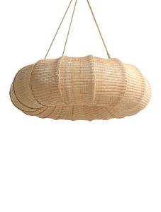 Handmade Woven Rattan Lampshade <b>Boho</b> <b>Ceiling</b> Pendant <b>Light</b> Natural Wicker Chandelier Hanging Lamp Fixture For Dining Room Decor - Product Image 3
