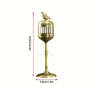 Porta Incienso de Metal Golden Bird, Quemador de Incienso Retro, Soporte de Aromaterapia para Escritorio, Decoración de Linterna de Palacio - Product Image 1