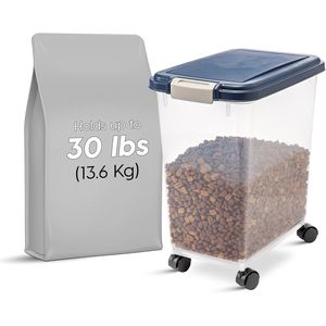 Airtight Pet Food Storage Container 30 Lbs Attachable <b>Wheels</b> for Dog Cat Bird Other <b>Small</b> Animals' Food Keep Fresh Bowl Feeder - Product Image 2