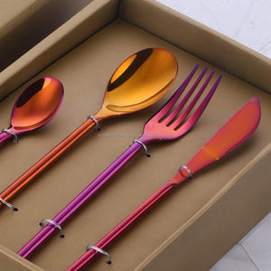 Chic Durable Multicolore En Acier Inoxydable Couteau Fourchette Cuillère Couverts Ensemble pour Fête Maison Restaurant Hôtel - Product Image 4