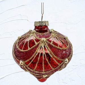 Adorno Colgante de Navidad y Año Nuevo, Transparente, Rojo, Dorado, Marrón, con Marca de Agua Interior, Lentejuelas Doradas, Bola de Cristal - Product Image 4