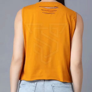 Camiseta sin Mangas de Algodón y Fibra de Bambú de Alta Calidad para Mujer, Logotipo Personalizado, Transpirable, de Secado Rápido, Servicio OEM, Tela de 220g, Informal y Deportiva - Product Image 5