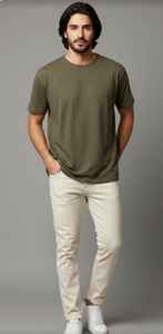 เสื้อยืด Elite Olive Moss Essential – ผ้าฝ้ายเนื้อนุ่มพรีเมียม น้ำหนักเบา ดีไซน์มินิมอลพร้อมลายตราสัญลักษณ์โทนสีเอิร์ธโทน รุ่นลิมิเต็ดอิดิชั่น - Product Image 1