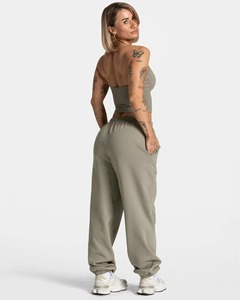 Custom Women's Winter Casual Solid Breathable Regular Fit <b>Boot</b> Cut Drawstring Closure French Terry Sweatpants Yoga Trousers - Product Image 3