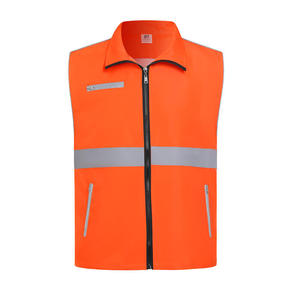 Gilet de sécurité réfléchissant bleu unisexe en polyester, vêtement de travail, uniforme toutes saisons, veste de garde avec fermeture éclair et poches - Product Image 4