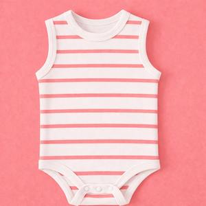 Traje sin Mangas para Bebé 100% Algodón Orgánico, Suave, Transpirable, Agradable para la Piel, Ropa de Verano para Bebés, Unisex - Product Image 1