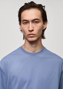 Camiseta de Hombre Azul Claro, Corte Regular, 100% Algodón, Cuello Redondo, Estilo Casual Urbano, Secado Rápido, Etiqueta Privada Personalizada - Product Image 2