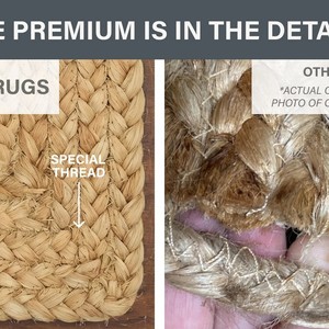 Farmhouse Braided Jute Area Rug Natural Color Rectangle Non-Slip <b>Kitchen</b> Floor <b>Mat</b> Flat Weave Organic Material - Product Image 4