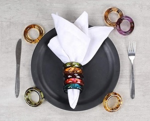 Colorful Resin Modern Luxury Napkin Rings Customized Shape Eco-Friendly Durable 4.5cm Width Party Use <b>Table</b> Decor - Product Image 2