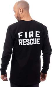 Camiseta de manga larga para hombre y mujer, con cruz maltesa de rescate contra incendios, entrenamiento contra incendios forestales, protección de aeropuertos, coraje y honor de bomberos - Product Image 2
