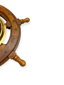 Reloj de Pared Moderno Art Deco de Madera con Diseño de Timón de Barco, Funciona con Batería, para Decoración Náutica - Product Image 2