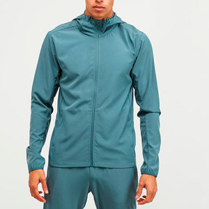Conjunto Deportivo para Hombre con Capucha Color Verde Azulado, Cierre Frontal Completo, Estilo Deportivo, Material de Poliéster, Bolsillos Laterales, Corte Regular, Ropa de Primavera - Product Image 2