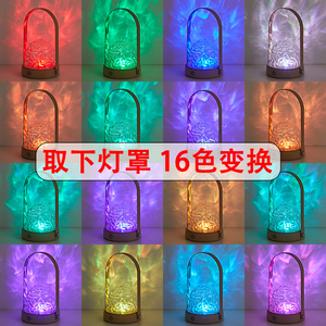 Crystal Minimalist LED Night <b>Light</b> Warm White Tulip Shape <b>USB</b> <b>Rechargeable</b> Manual Button CRI 90 25000 Lumens Bedroom Lamp - Product Image 2