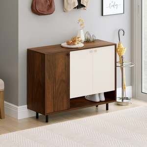 Hot Selling Prorage Engineered Wood Dual Tone 3 <b>Doors</b> Shoe Rack Cabinet Slipper Footwear <b>Stand</b> Organizer - Product Image 5