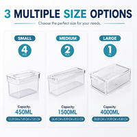 Boîtes de rangement en plastique rectangulaires transparentes et durables pour les cliniques, les hôpitaux, les laboratoires et les salles de traitement