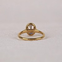 Bague solitaire en or jaune 14 carats avec diamant de laboratoire ovale de 1,00 carat, pureté VS2, couleur F, certifié IGI, diamant CVD