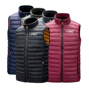 Customized Winter Puffer Jacket For Man Half Sleeves Hooded Light <b>Weight</b> Fashion Zipper Vest Wholesale Product Cheap Price - Product Image 2
