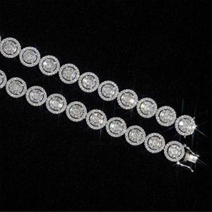 Collar de cadena tipo tenis con racimo redondo de moissanita de lujo, estilo hip hop, pieza llamativa para hombres y mujeres, regalo de lujo - Product Image 3