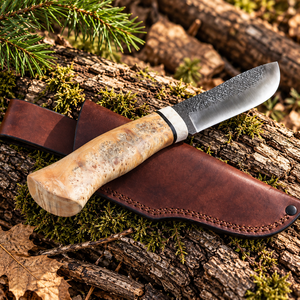 Cuchillo de Supervivencia Artesanal de Acero D2 con Mango de Madera de Arce y Funda de Cuero - Product Image 5