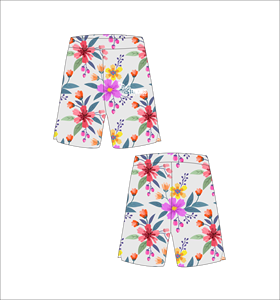 Pantalones Cortos de Baloncesto Gris Claro Personalizados con Estampado Floral Multicolor, Ligeros, Transpirables, de Malla, para Entrenamiento Deportivo y Ropa Urbana - Product Image 1