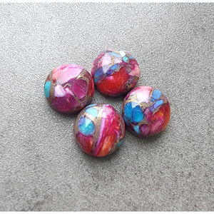 Turquesa Natural Rosa de Ostra Espinosa, Cabujón Redondo, Gema Calibrada, Piedra Suelta, Todos los Tamaños Disponibles - Product Image 6