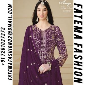 Nuevo vestido de mujer Salwar Kameez Bolливwood Suit para fiestas de boda Ropa étnica larga en seda y algodón Estilo indio pakistaní - Product Image 2