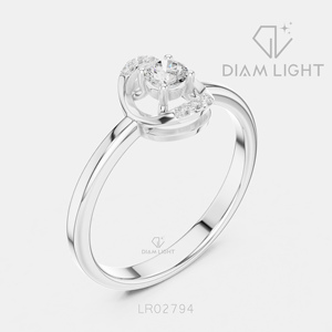 Bague de fiançailles moderne pour femme en or blanc 14 carats avec diamant de laboratoire rond certifié IGI 0,153 carat, couleur F+, clarté VS+, cadeau - Product Image 2