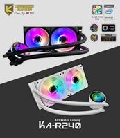 KINGSMAN GAMING KA-R240BK 240mm Water Cooling System with ARGB Fluid Bearing Aluminum Heatsink for Computer Case