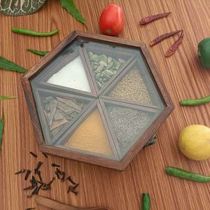 Wooden Eco-Friendly Spice <b>Box</b> for Kitchen Organization Masala <b>Herbs</b> Spice Collection Pantry Use Everyday Cooking Hand Wash Only - Product Image 5