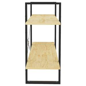 Librería de madera de pino sin tratar y metal negro - Product Image 6