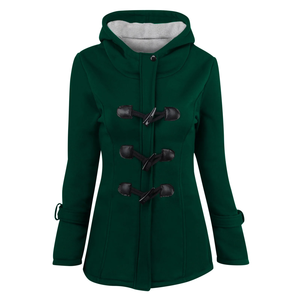 Nouvelle veste longue réversible pour femme, chaude, en fausse fourrure épaisse et polaire, à capuche, unie - Product Image 2