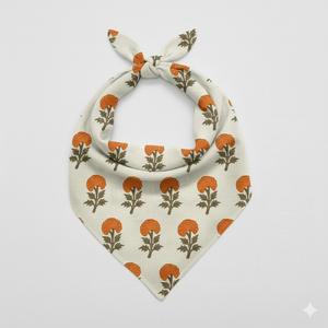 Pañuelo bandana cuadrado hecho a mano con estampado de bloques, de algodón suave, pañuelo para la cabeza con estampado artesanal indio, pañuelo para el cuello, elegante, a la moda para mujer - Product Image 3