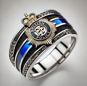 แหวนเส้นบางสีน้ำเงินสำหรับผู้ชาย - Product Image 1