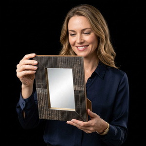 Handmade Modern Rustic Eco-Friendly Horn Rectangular Photo Tabletop Vertical Orientation Polished Finish Natural Texture Design - Product Image 1